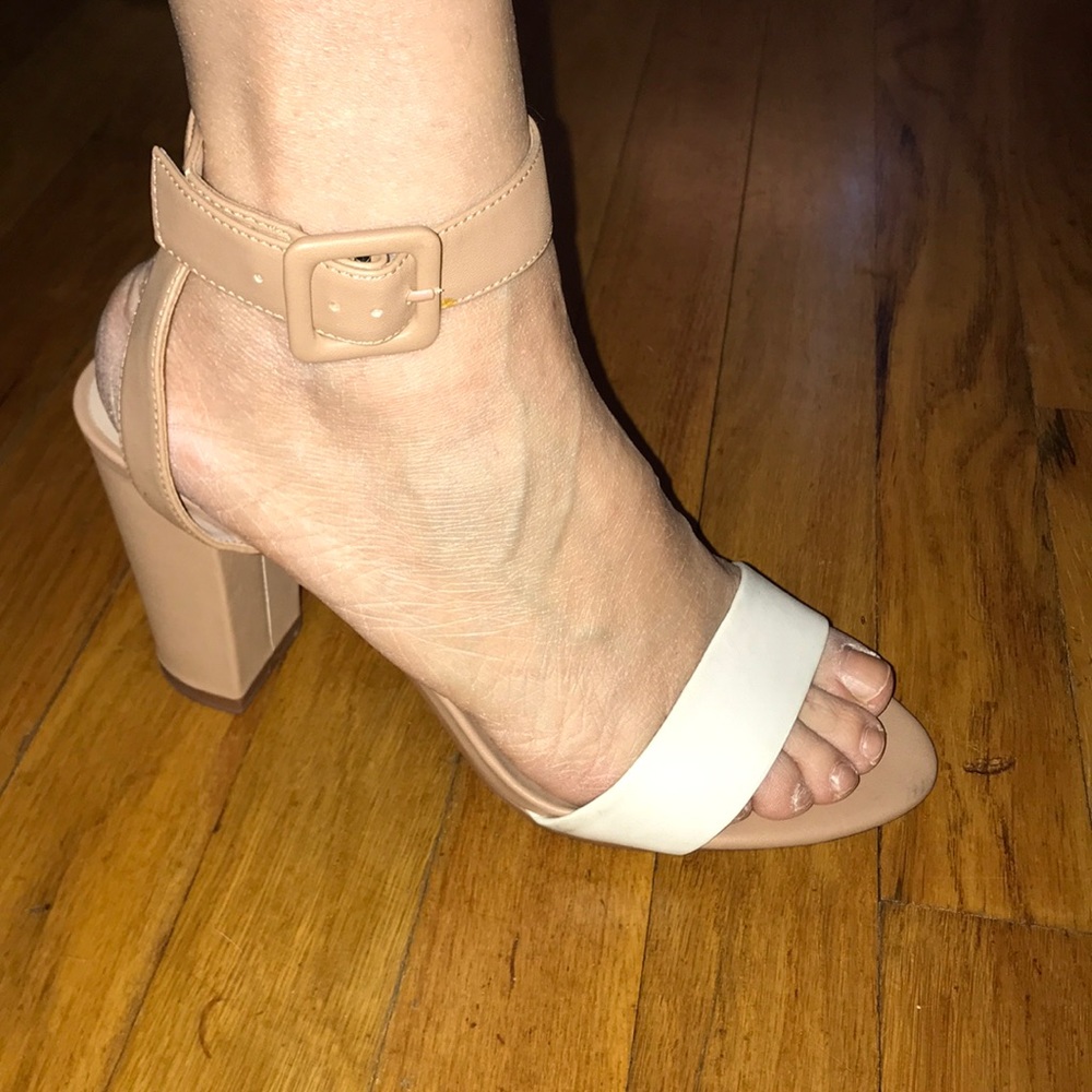 Zara where and nude strap heel